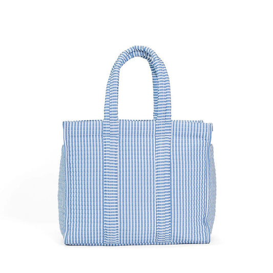 Quilted Go Go Tote - Pimlico Stripe - Chambray