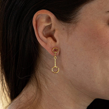 CDW E Equestrian - Snaffle Bit Earrings in Gold