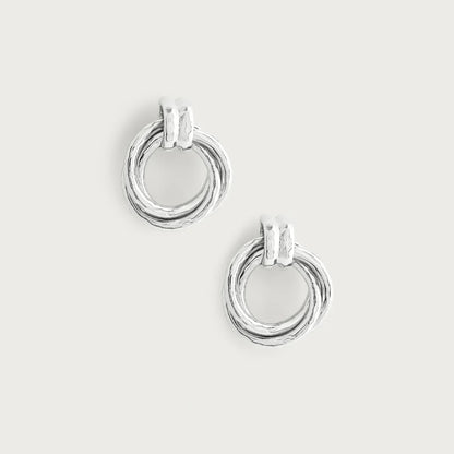 Neptune - Triple Ring Earrings in Silver