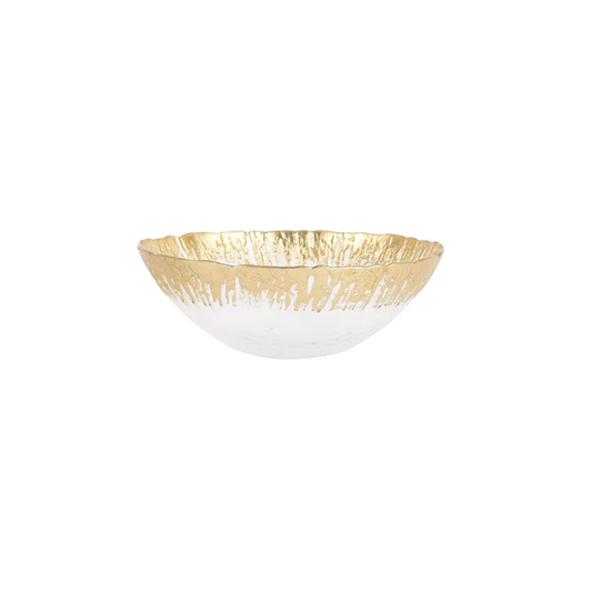 Rufolo Glass - Gold Brushstroke Small Bowl - 6.5"