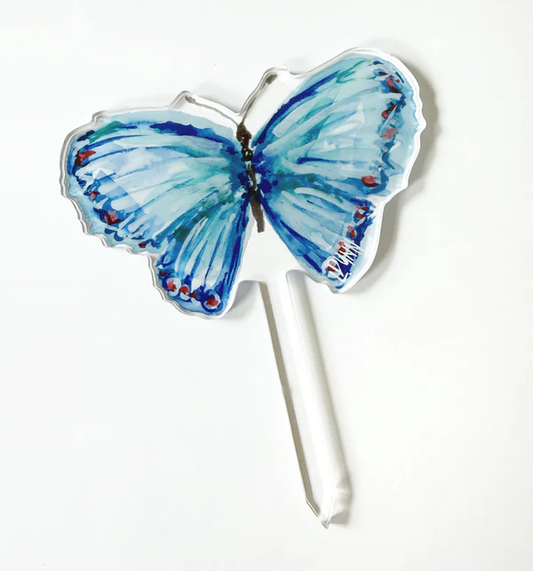 Blue Butterfly Plant Stick 7.5"