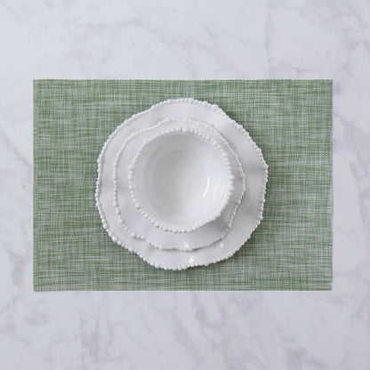 VIDA Indoor/Outdoor Woven Rectangle Placemat Green Set/4