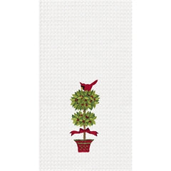 CFH Christmas Cardinal In Topiary Towel