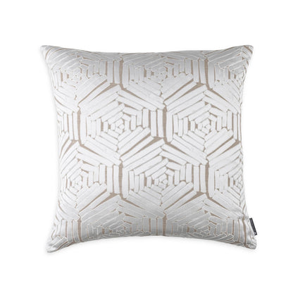 Percy - Square Pillow - Ivory Textured Patterned Jacquard 24x24