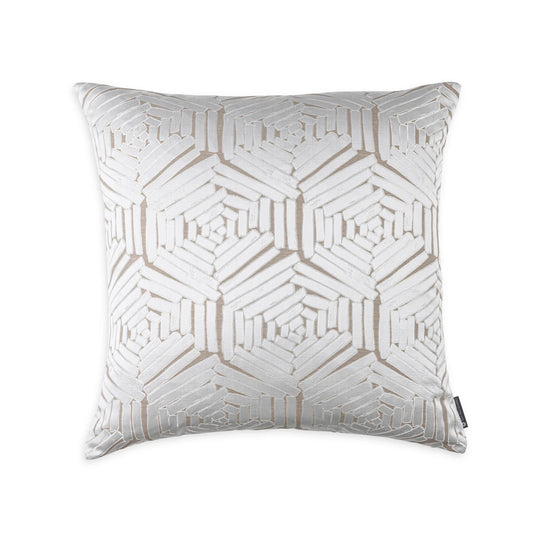 Percy - Square Pillow - Ivory Textured Patterned Jacquard 24x24