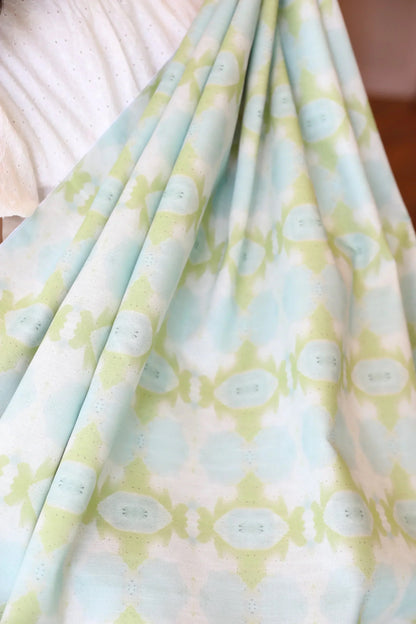 Sweet Gum Chartreuse & Blue Pillow