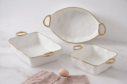 PPB Golden Handles - Square Baking Dish 11" (2807WG)