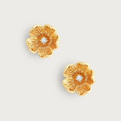 Wildflowers - Gold Stud Earrings