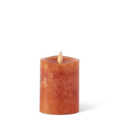 Orange Wax Luminara Tall Indoor Pillar - 5.5"