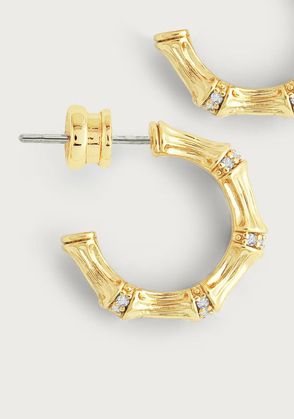 Bamboo - Huggie Hoop Earrings