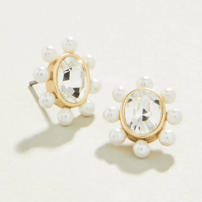 SPT E Queen Stud Earrings - Crystal