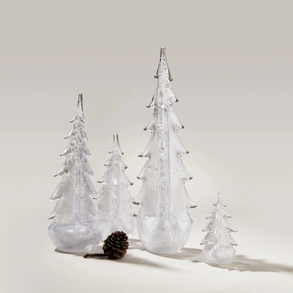 Simon Pearce Glass Evergreen Tree - Silver Leaf Collection -