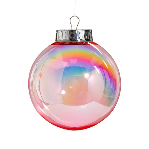 RZI Bright Pink Seamless Iridescent Ball Ornament 8"