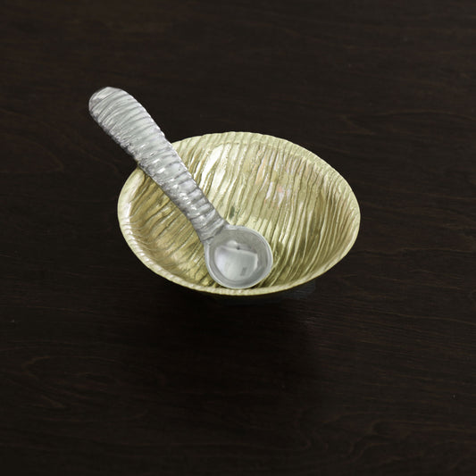 Ripples - Small Gold Bowl with Gunmetal Spoon
