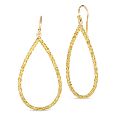 Large Teardrop Stardust Earrings in 18k Gold