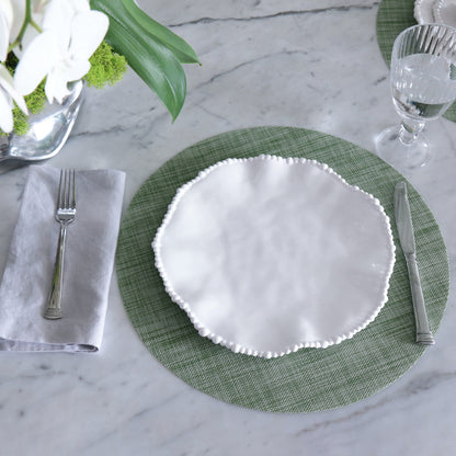 Vida - In/Out Woven Round Placemat - Green - Set/4