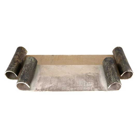 KVD Delion Gold and Silver Decorative Aluminum Tray - Large