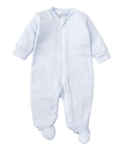 Simple Stripes - Zip Footie - Blue