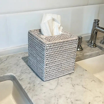 Square Tissue Box - White Wash