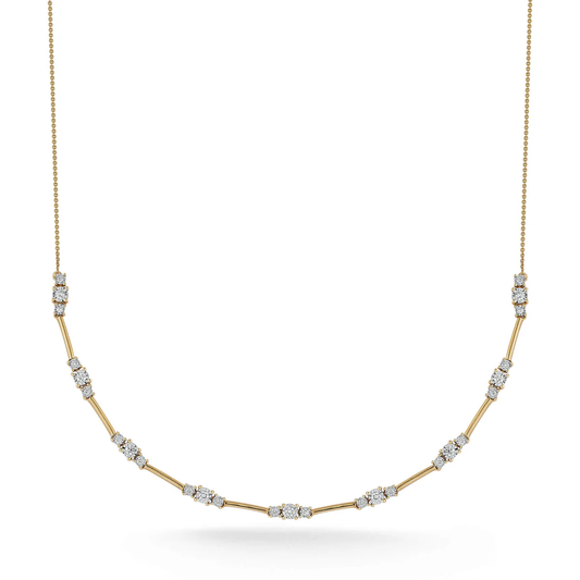Ava Bea Spaced Tennis Necklace - 14kt Gold