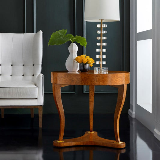MHF Cadmore Burl End Table 30w x 30d x 27h