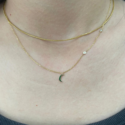 JKD N - Moon and Stars Necklace; 14kt YG