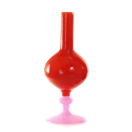 Colored Glass Vase - Carrot & Pink 9" - Shape A
