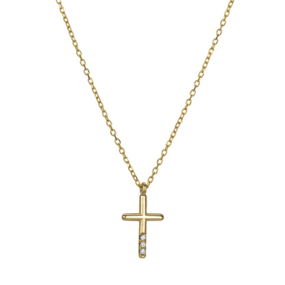 JKD N - Diamond Cross Necklace; 14kt YG