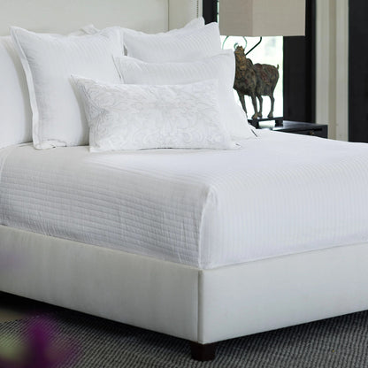 Aria Quilted Coverlet - White Matte Velvet - Queen 96x98