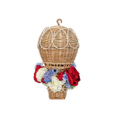 Provence Rattan - Whitewash - Hot Air Balloon - Small 14"