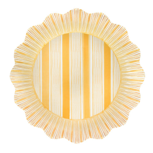 JLK Cabana Stripe - Melamine Dinner Plate - Sunshine