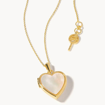 Pearlescent Classic Heart Locket Necklace