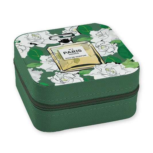 TOS Travel Jewelry Box - Green Floral Perfume Bottle