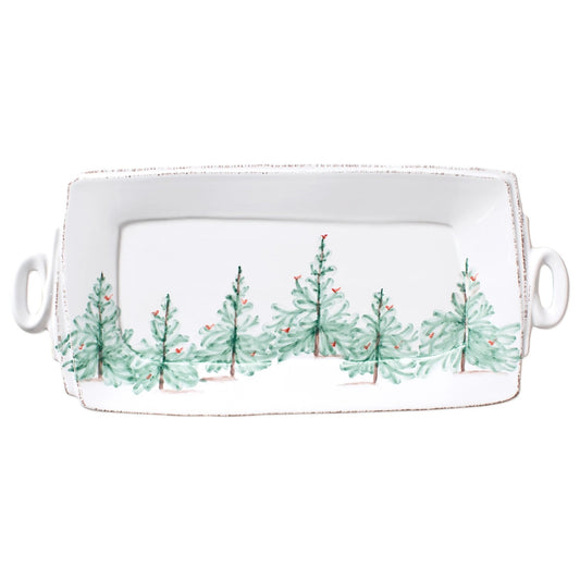 VTR Lastra - Holiday - Handled Rectangular Platter 16"