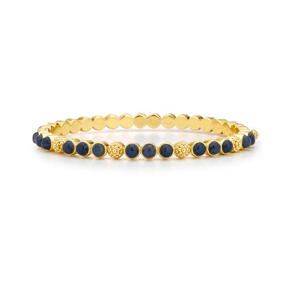 Berry - Gem Petite Hinged Bangle - Labradorite