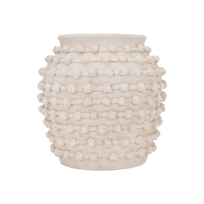Gavino Tall Beige Round Ceramic Table Vase 11"