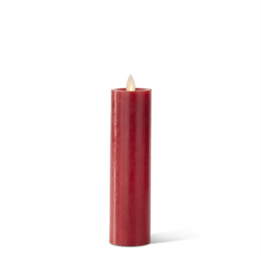 KKI Burgundy Wax Luminara Slim Indoor Pillar - 6.25"