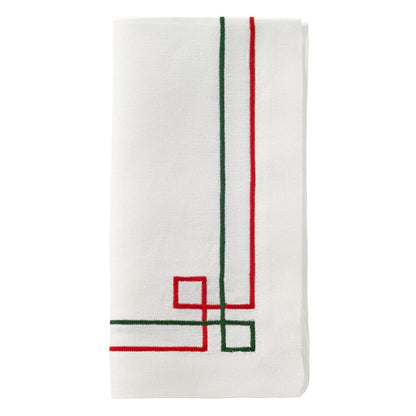 Link Napkin 21" - Red & Green