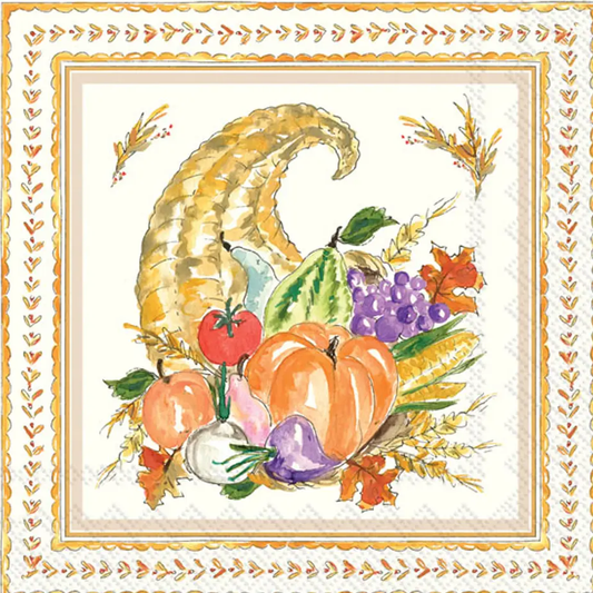 Cornucopia Collection Fall - Paper Cocktail Napkins 20Ct