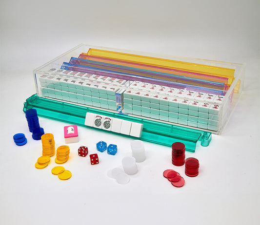 TZD Lucite Mahjong Set Boxed w/ Sliding Lid