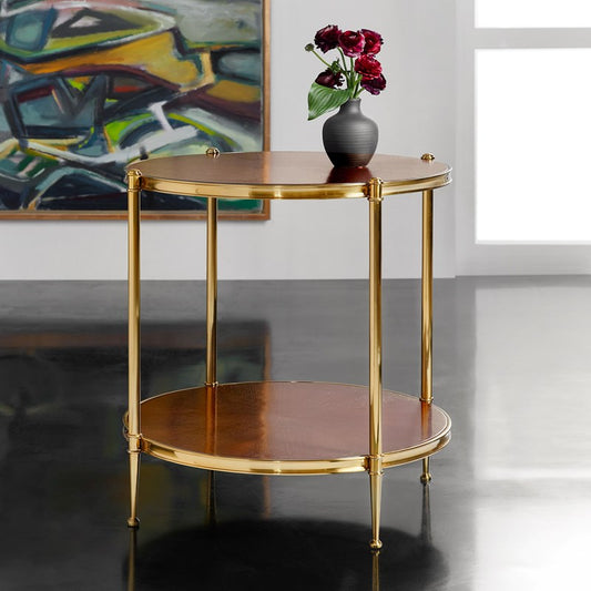 MHF Kristin Round Inlay Table 26.5w x 26.6d x 26.25h