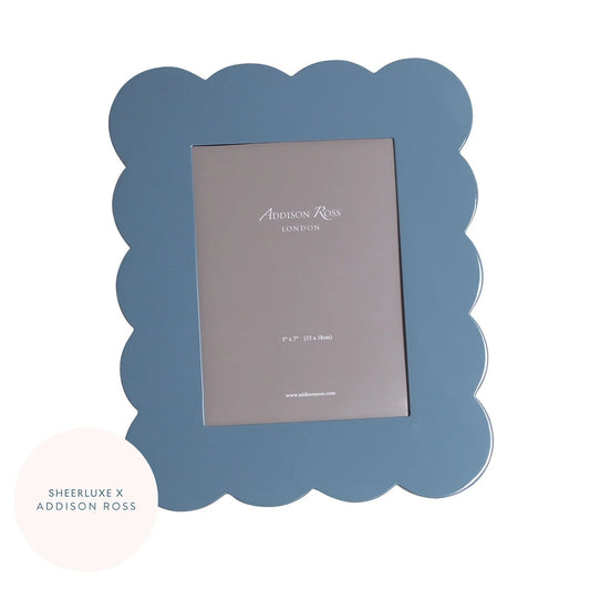 Scalloped Lacquer Frame in Limited Edition Chambray Blue - 5x7