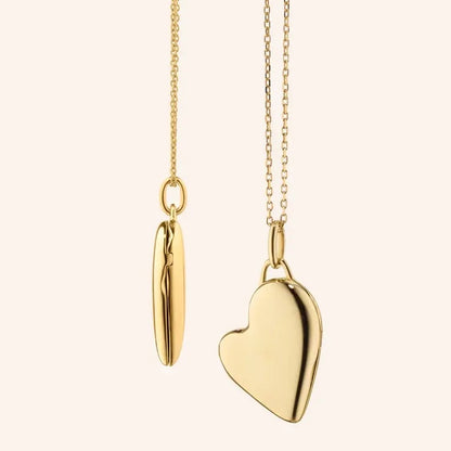 MRK Petite Slim Gold Heart Locket Necklace - 18KYG