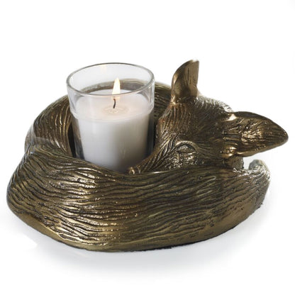 Sleepy Eloise Candleholder - Gold - 6.5" X 3"
