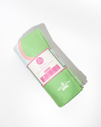 Riviera Giant Beach Towel - Blue/Green/Pink - 40x70