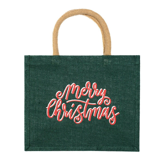 TRS Merry Christmas Gift Tote -  DK GR/RD