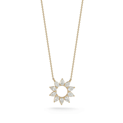 Taylor Elaine Pear Flower Necklace - 14kt Gold