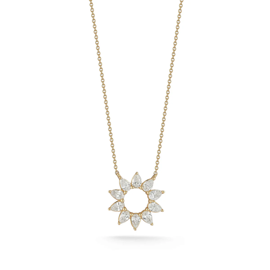 Taylor Elaine Pear Flower Necklace - 14kt Gold