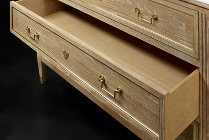 French Three Drawer Commode - Oak Finish