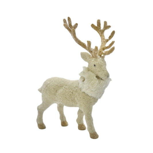 SDS Dasher Deer with Gold Antlers - Cream & Gold 7.5"